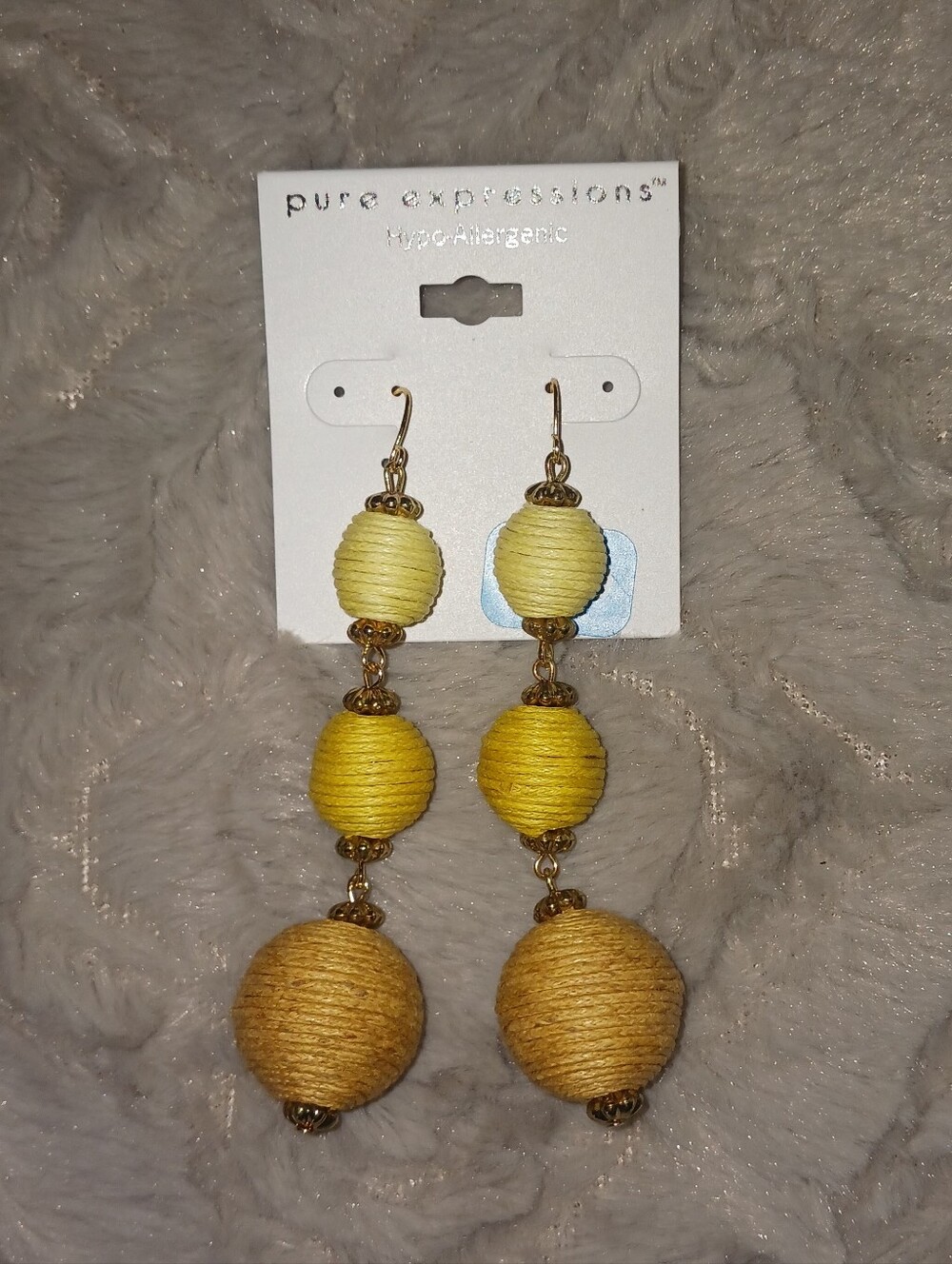 Expressions Yellow Ombre Thread-Wrapped Drop Earrings